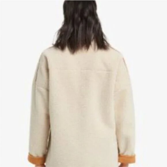 Draper James Faux Suede Reversible Sherpa Jacket Tan Medium - Picture 16 of 16